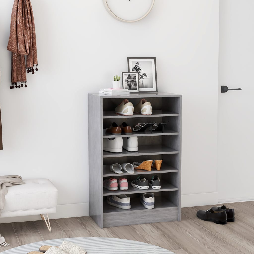 Skoskap Betonggrå 60X35X92 Cm Konstruert Tre