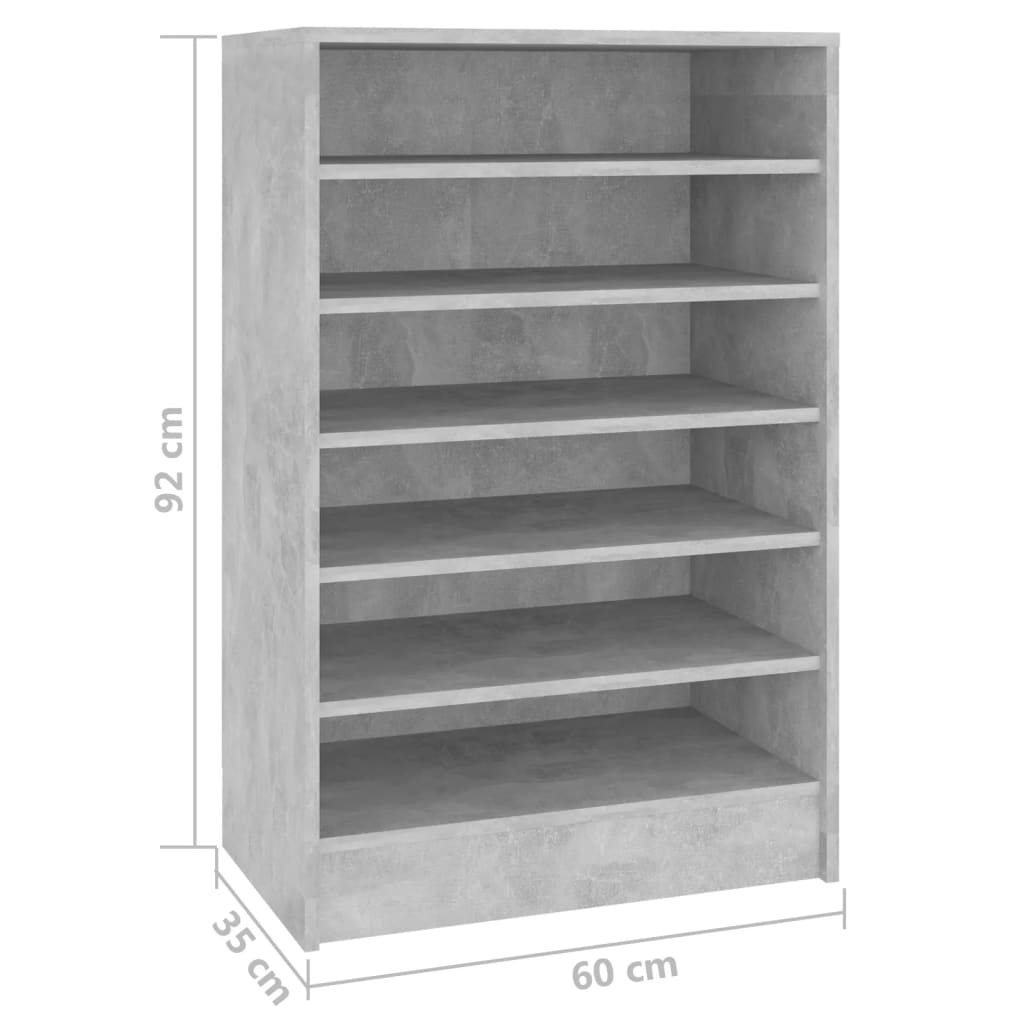 Skoskap Betonggrå 60X35X92 Cm Konstruert Tre
