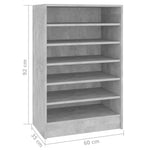 Skoskap Betonggrå 60X35X92 Cm Konstruert Tre
