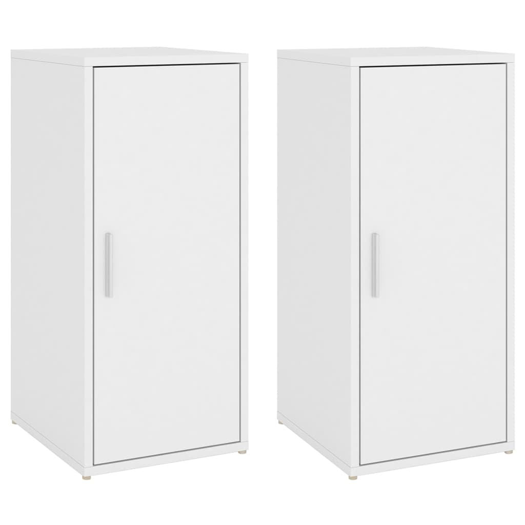 Skoskap Hvit 2 Stk 32X35X70 Cm Sponplate