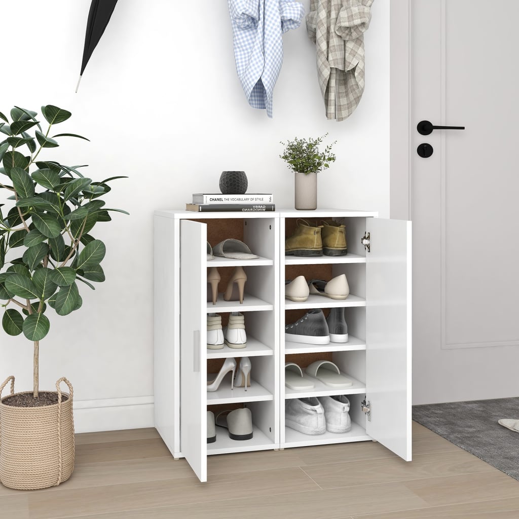 Skoskap Hvit 2 Stk 32X35X70 Cm Sponplate