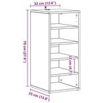 Skoskap Sonoma Eik 31,5X35X70 Cm Konstruert Tre