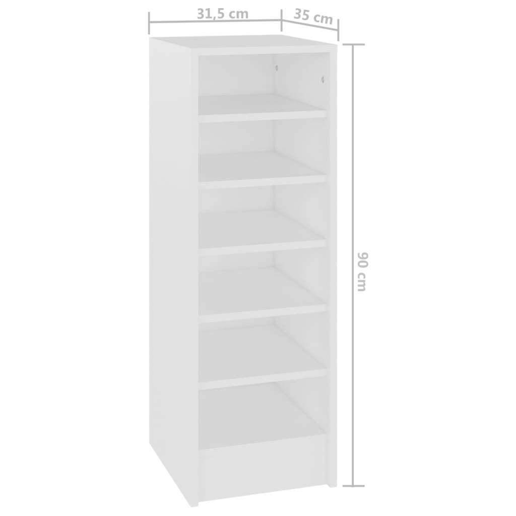 Skoskap Hvit 31,5X35X90 Cm Konstruert Tre