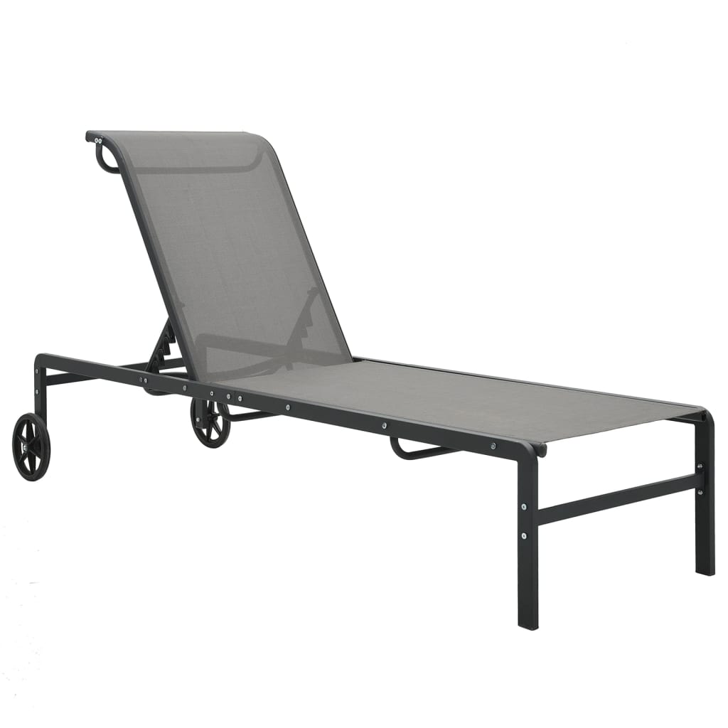 Solsenger 2 Stk Med Bord Textilene Og Stål