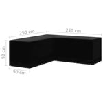 Hagemøbeltrekk 2 Stk L-Formet 12 Majler 250X250X90 Cm