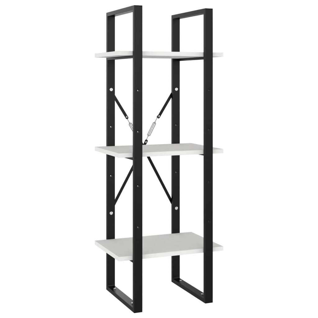 Bokhylle 5 Nivåer Hvit 40X30X175 Cm Konstruert Tre