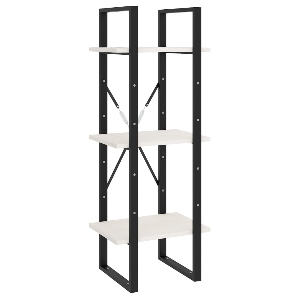 Bokhylle 5 Etasjer Hvit 40X30X175 Cm Heltre Furu