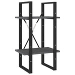 Bokhylle 5 Etasjer Grå 40X30X175 Cm Heltre Furu