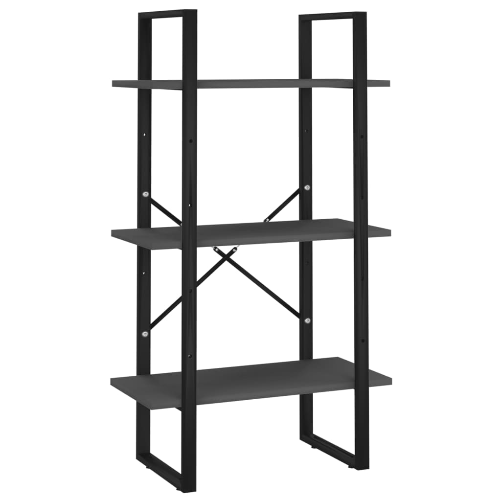 Bokhylle 5 Nivåer Grå 60X30X175 Cm Konstruert Tre
