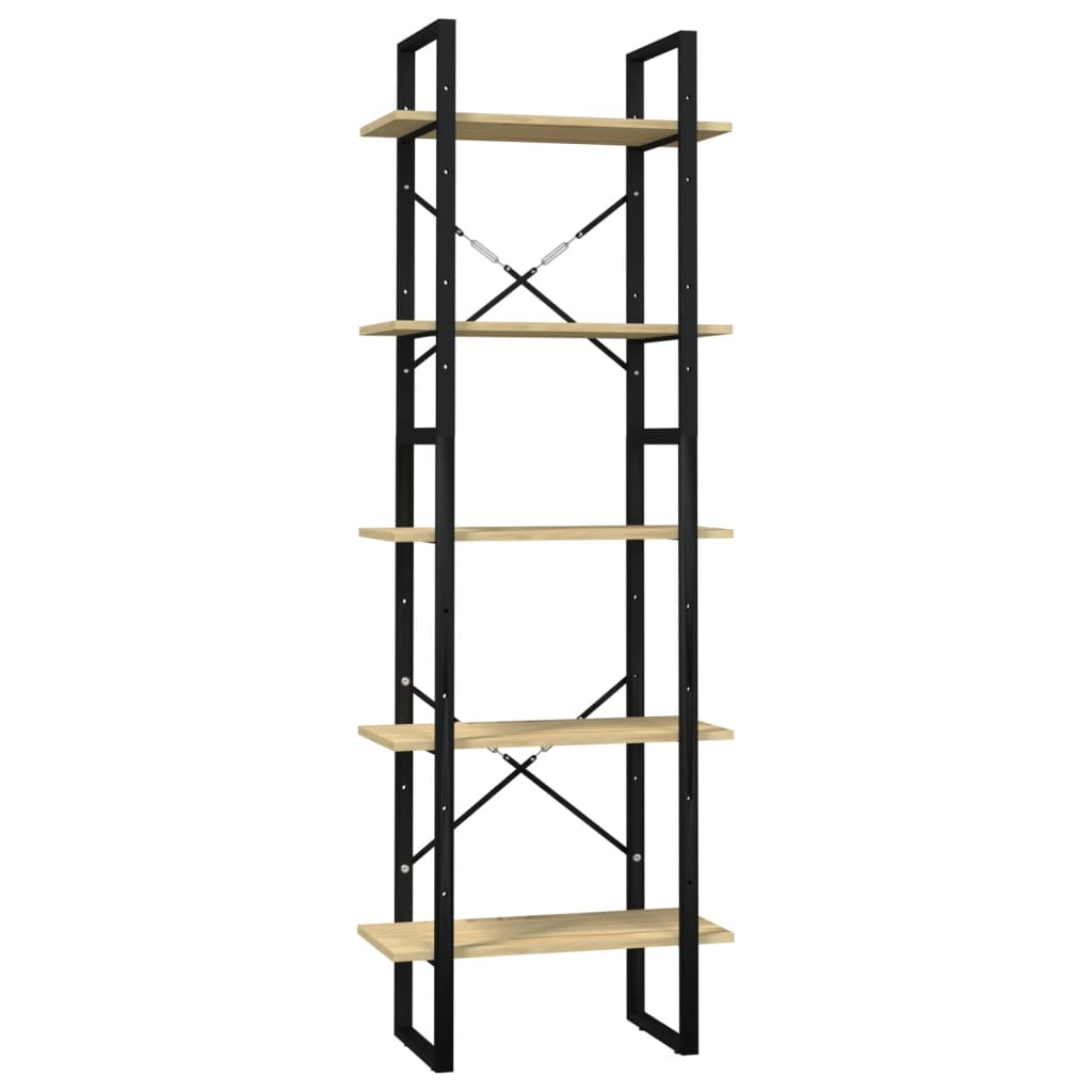 Bokhylle 5 Nivåer Brun 60X30X175 Cm Heltre Furu