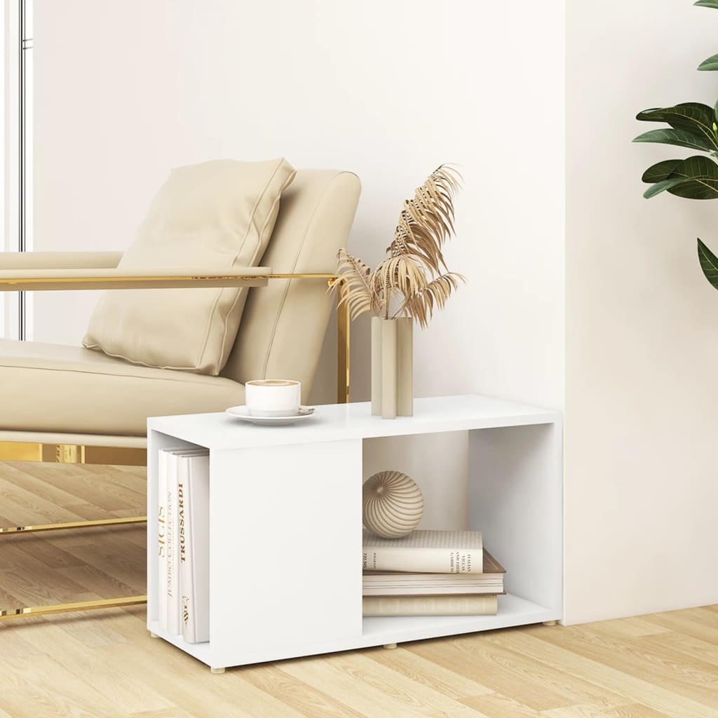 Tv-Benk Hvit 60X24X32 Cm Konstruert Tre