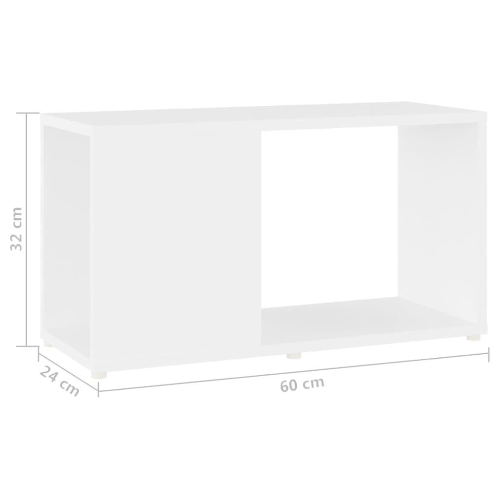 Tv-Benk Hvit 60X24X32 Cm Konstruert Tre