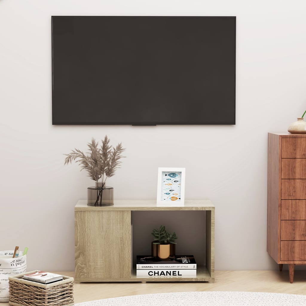Tv-Benk Sonoma Eik 60X24X32 Cm Konstruert Tre