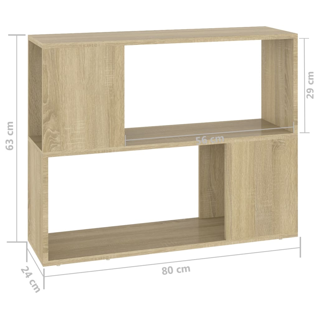 Tv-Benk Sonoma Eik 80X24X63 Cm Konstruert Tre