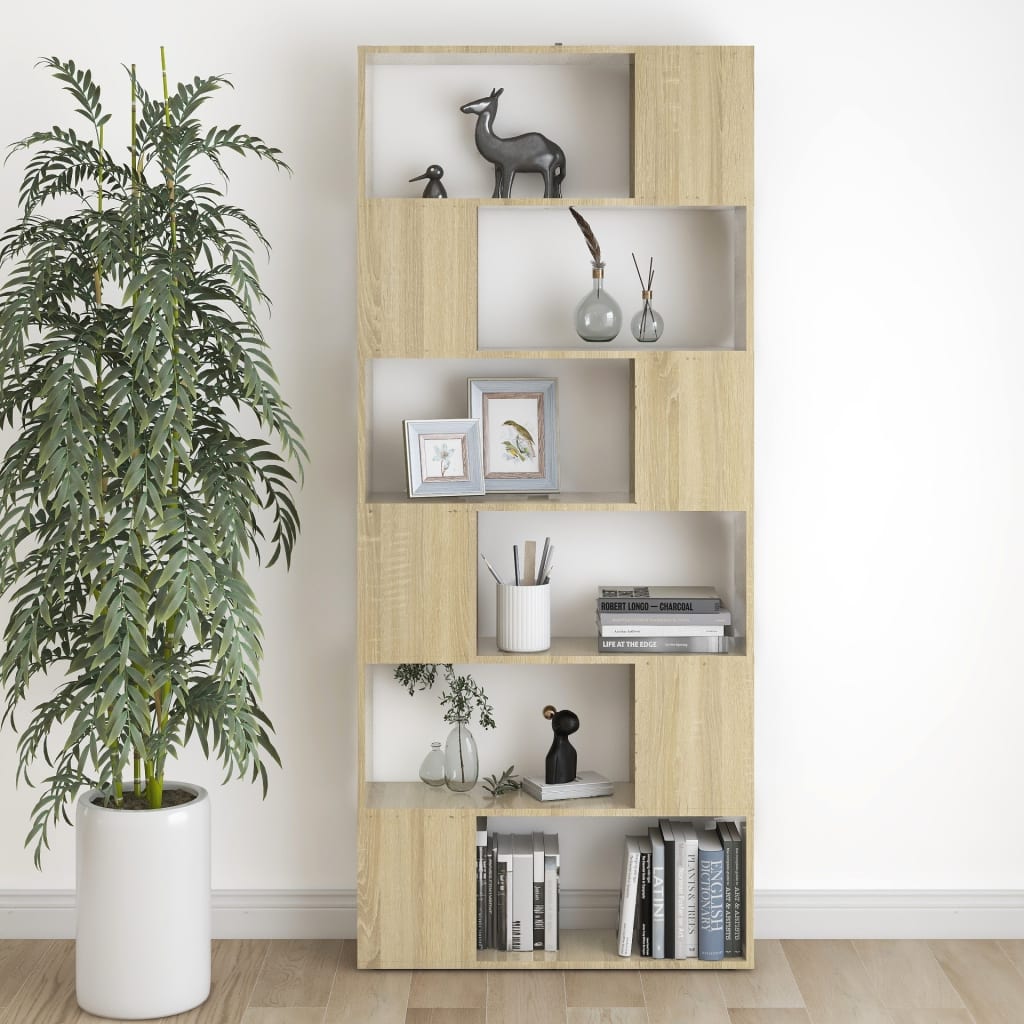Bokhylle/Romdeler Sonoma Eik 80X24X186 Cm Konstruert Tre