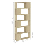 Bokhylle/Romdeler Sonoma Eik 80X24X186 Cm Konstruert Tre