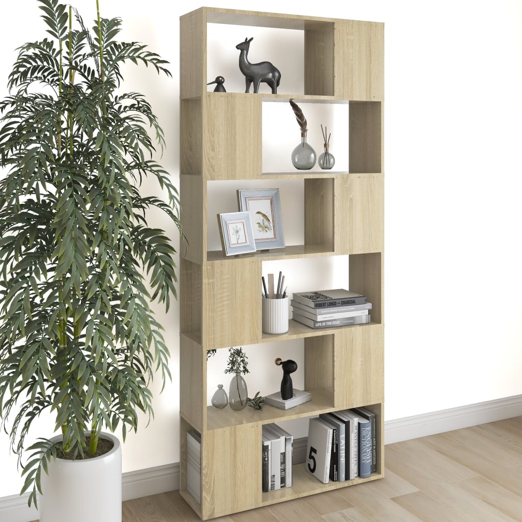 Bokhylle/Romdeler Sonoma Eik 80X24X186 Cm Konstruert Tre