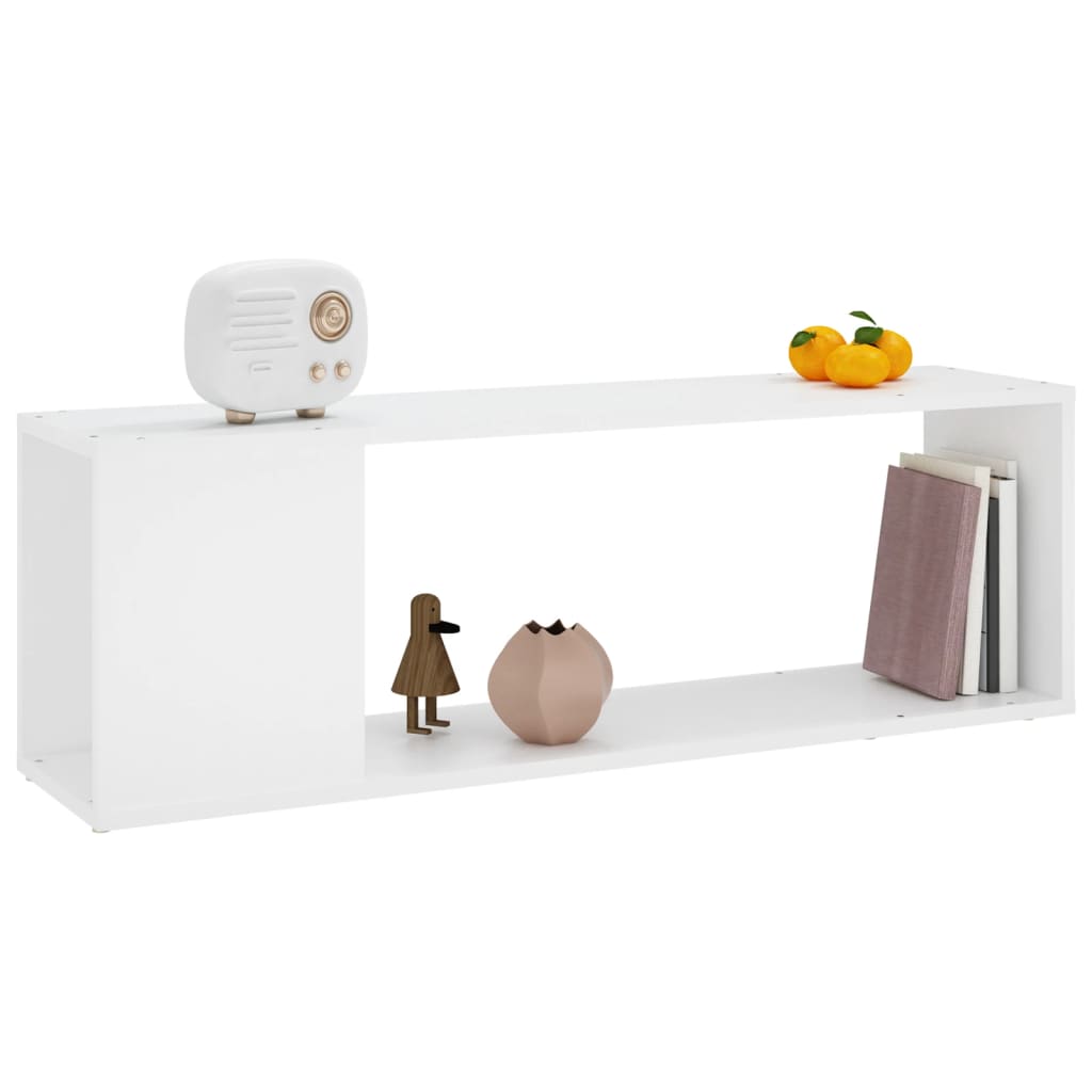 Tv-Benk Hvit 100X24X32 Cm Konstruert Tre