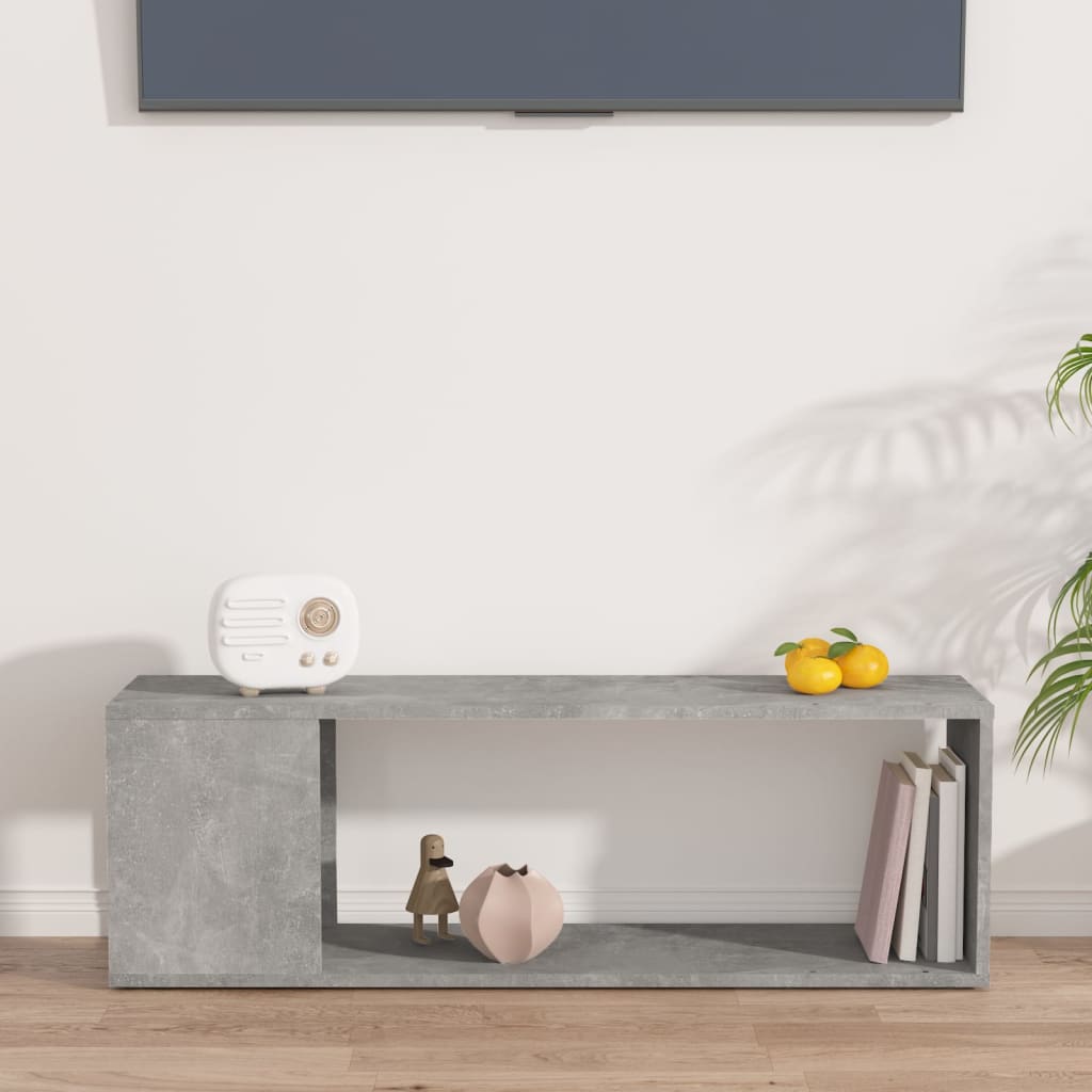 Tv-Benk Betonggrå 100X24X32 Cm Konstruert Tre