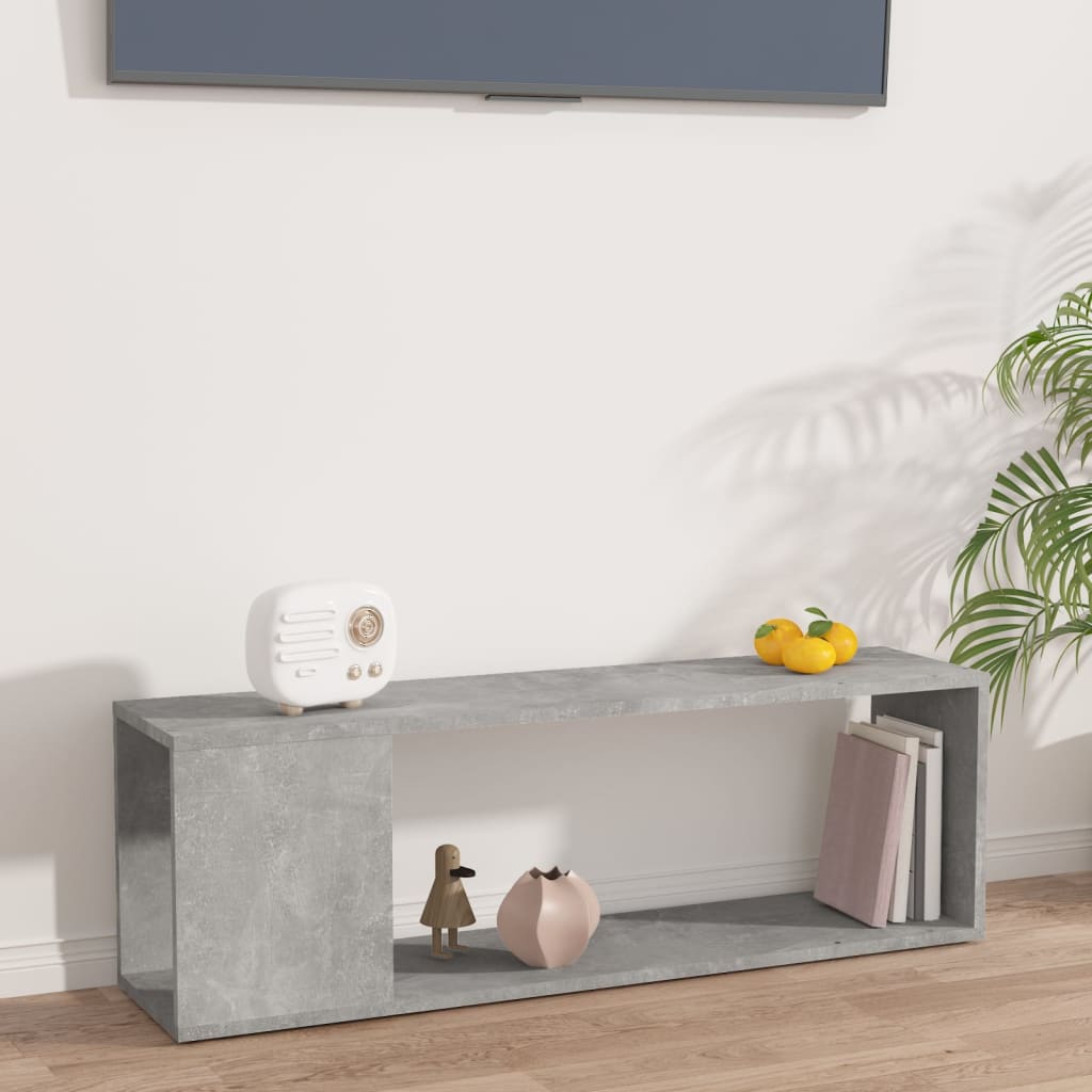 Tv-Benk Betonggrå 100X24X32 Cm Konstruert Tre