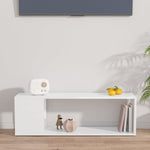 Tv-Benk Høyglans Hvit 100X24X32 Cm Konstruert Tre