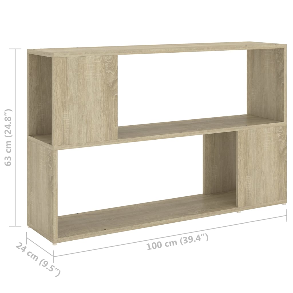 Bokhylle Sonoma Eik 100X24X63 Cm Konstruert Tre
