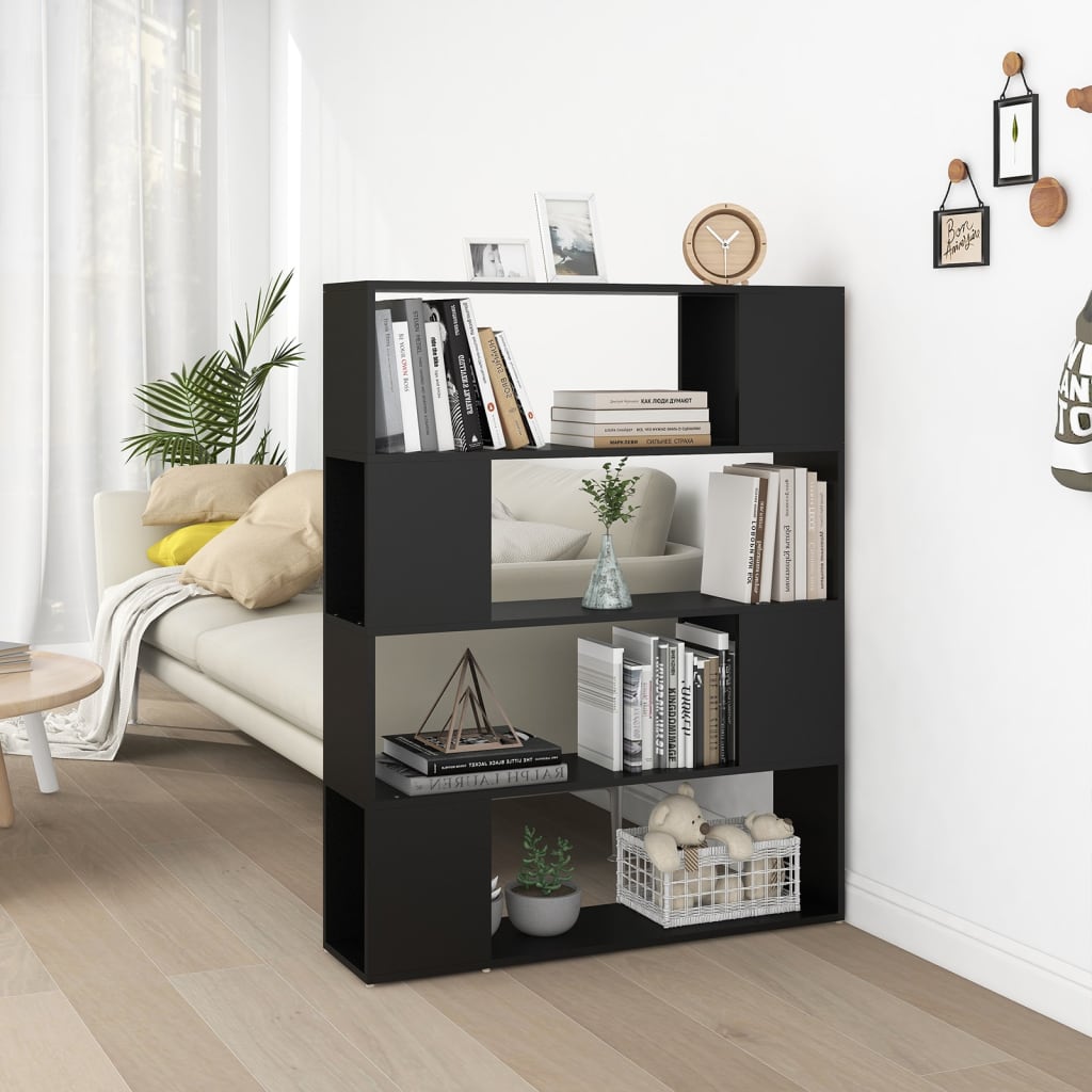 Bokhylle/Romdeler Svart 100X24X124 Cm