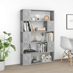 Bokhylle/Romdeler Betonggrå 100X24X155 Cm Konstruert Tre