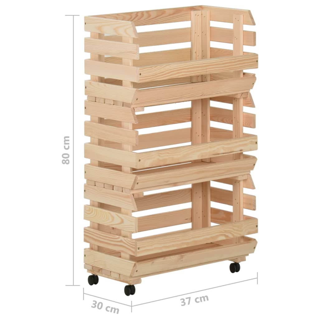 Grønnsakstralle 37X30X80 Cm Heltre Furu