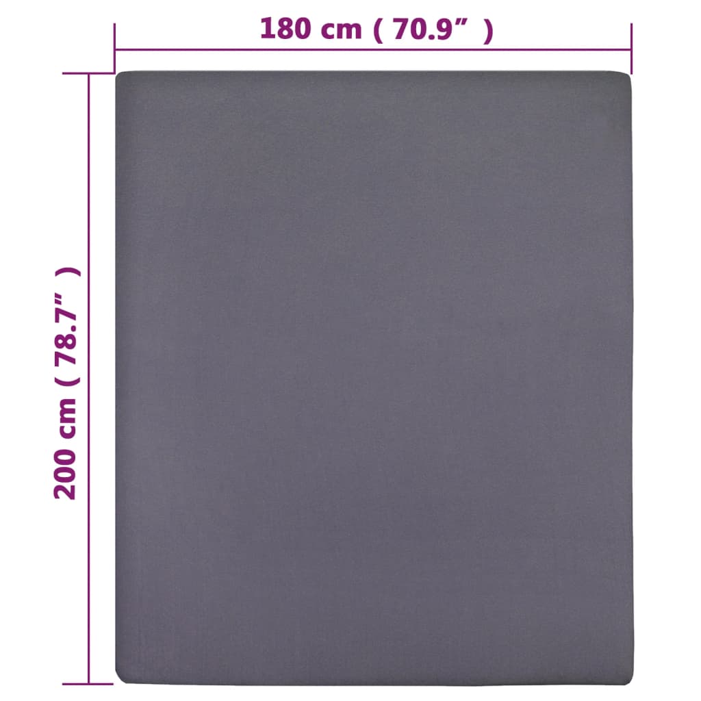 Jerseylaken Antrasitt 180X200 Cm Bomull