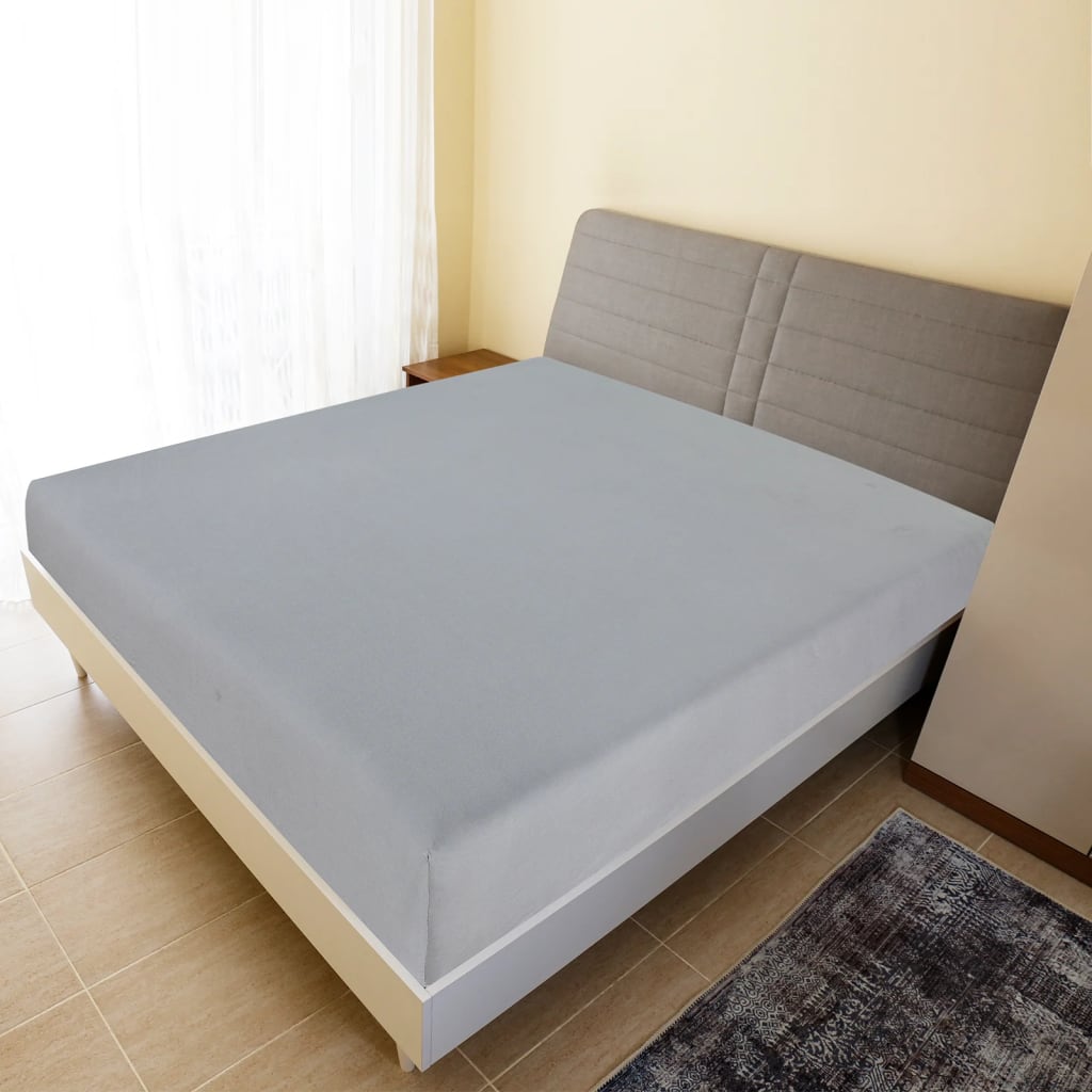 Jerseylaken 2 Stk Grå 90X200 Cm Bomull