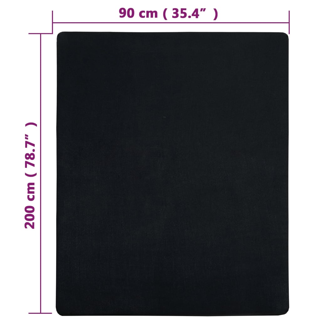 Jerseylaken Svart 90X200 Cm Bomull