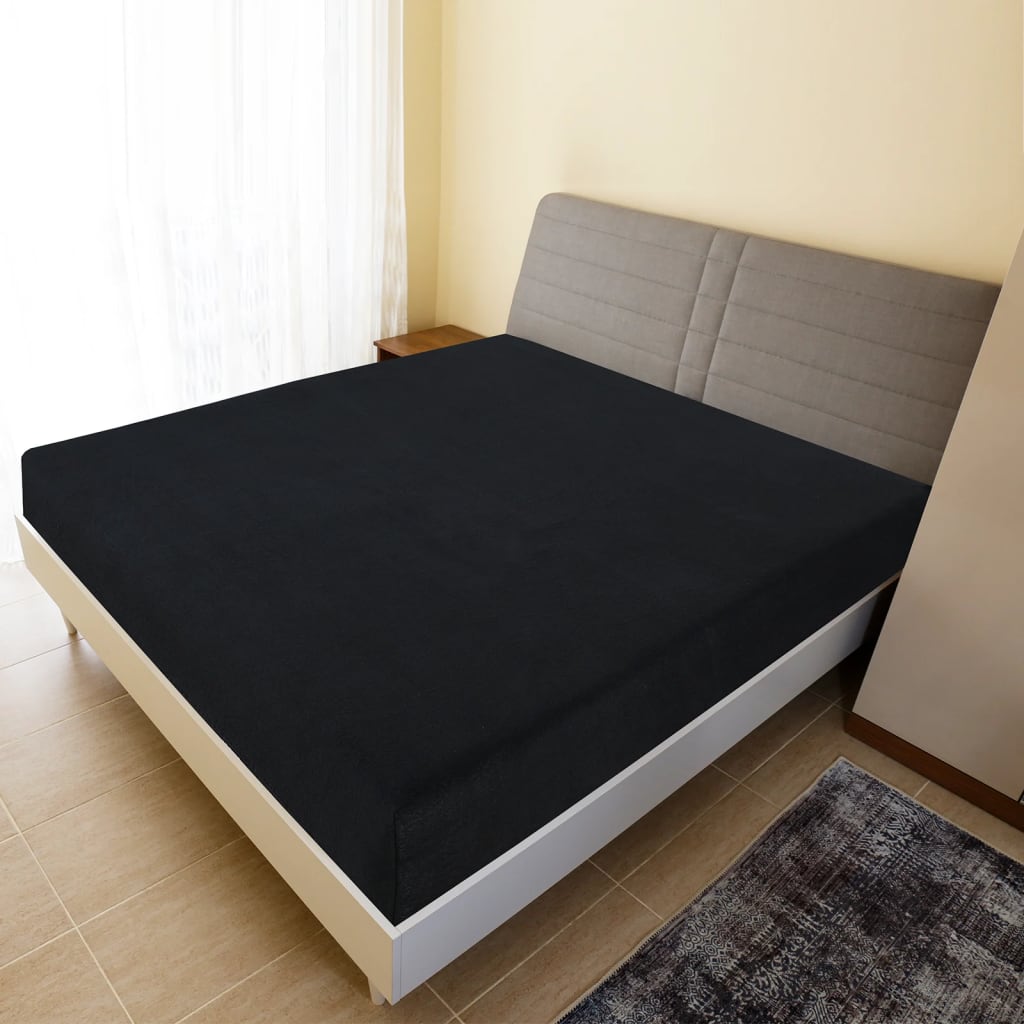 Jerseylaken Svart 160X200 Cm Bomull