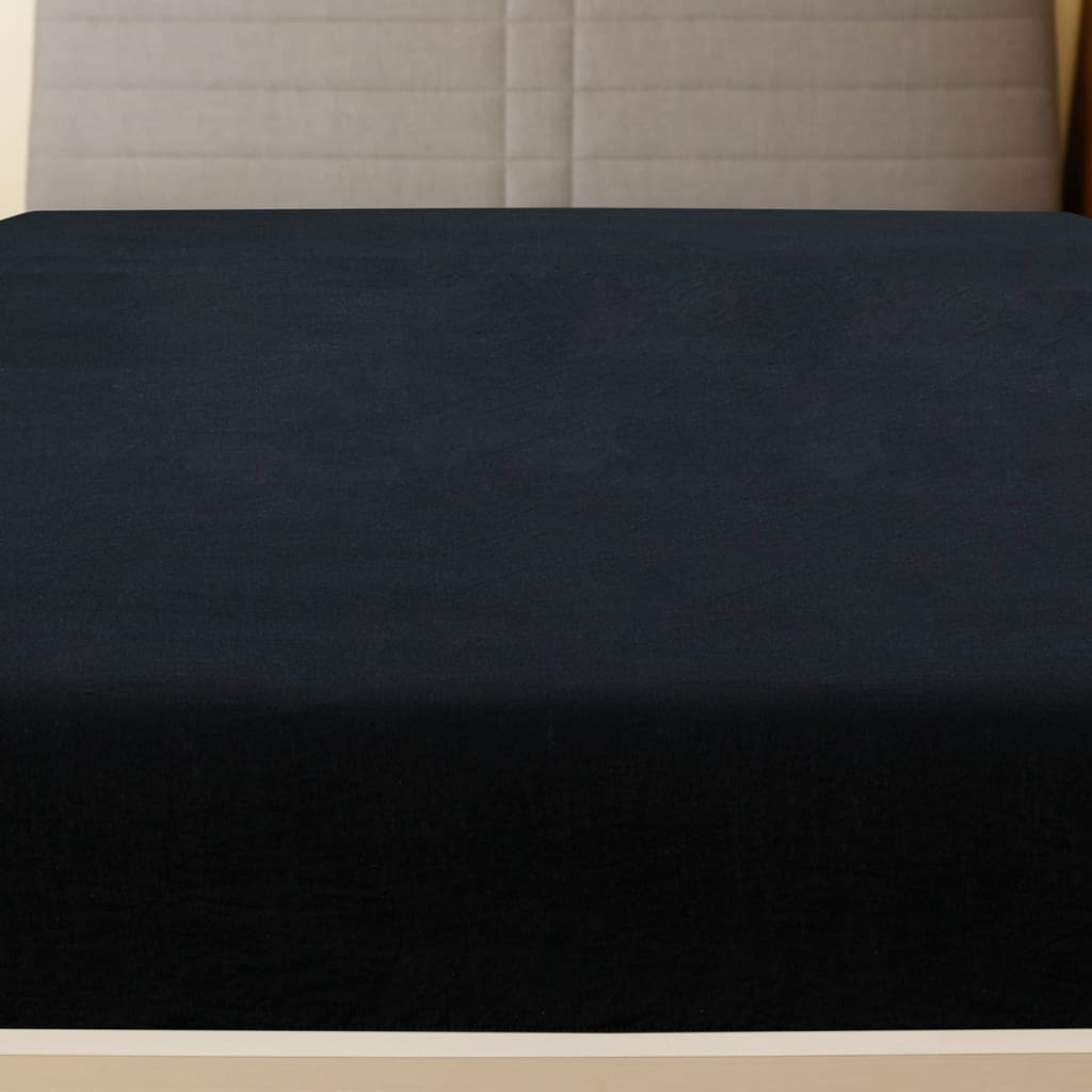 Jerseylaken 2 Stk Svart 160X200 Cm Bomull