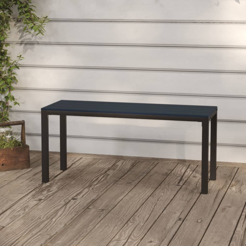 Hagebenk 110 Cm Stål Og Wpc Svart