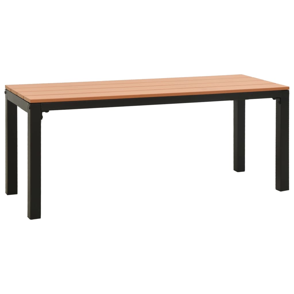 Hagebenk 110 Cm Stål Og Wpc Brun Og Svart