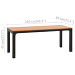 Hagebenk 110 Cm Stål Og Wpc Brun Og Svart