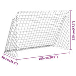 Fotballmål Med Nett Hvit 180X90X120 Cm Stål