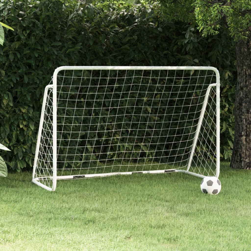 Fotballmål Med Nett Hvit 180X90X120 Cm Stål