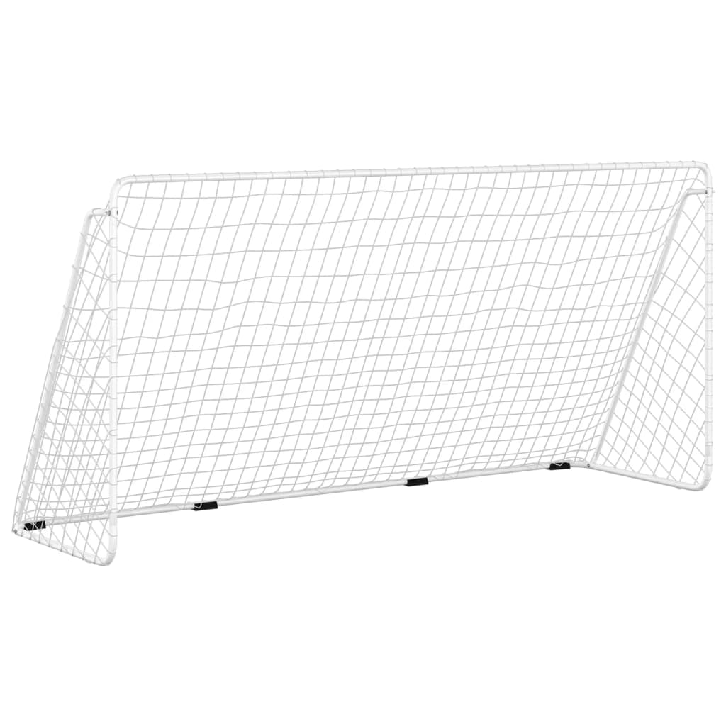 Fotballmål Med Nett Hvit 366X122X182 Cm Stål