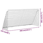 Fotballmål Med Nett Hvit 366X122X182 Cm Stål