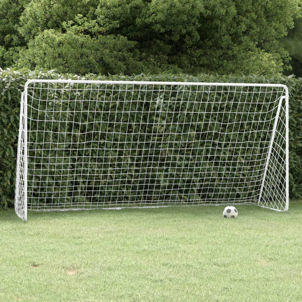 Fotballmål Med Nett Hvit 366X122X182 Cm Stål