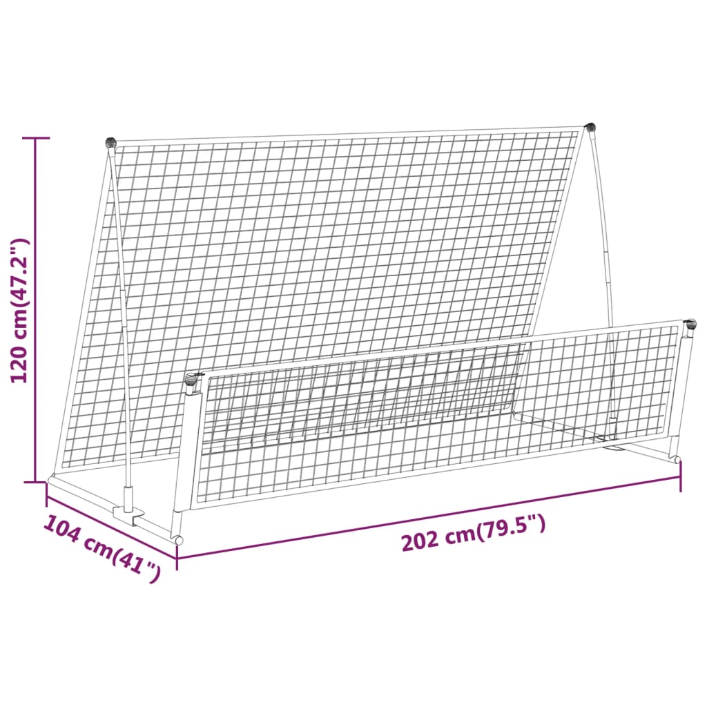 2-I-1 Fotballmål Og Stoppnett 202X104X120 Cm Stål