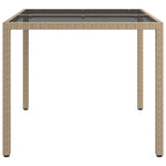 Hagebord 90X90X75 Cm Herdet Glass Og Polyrotting Beige