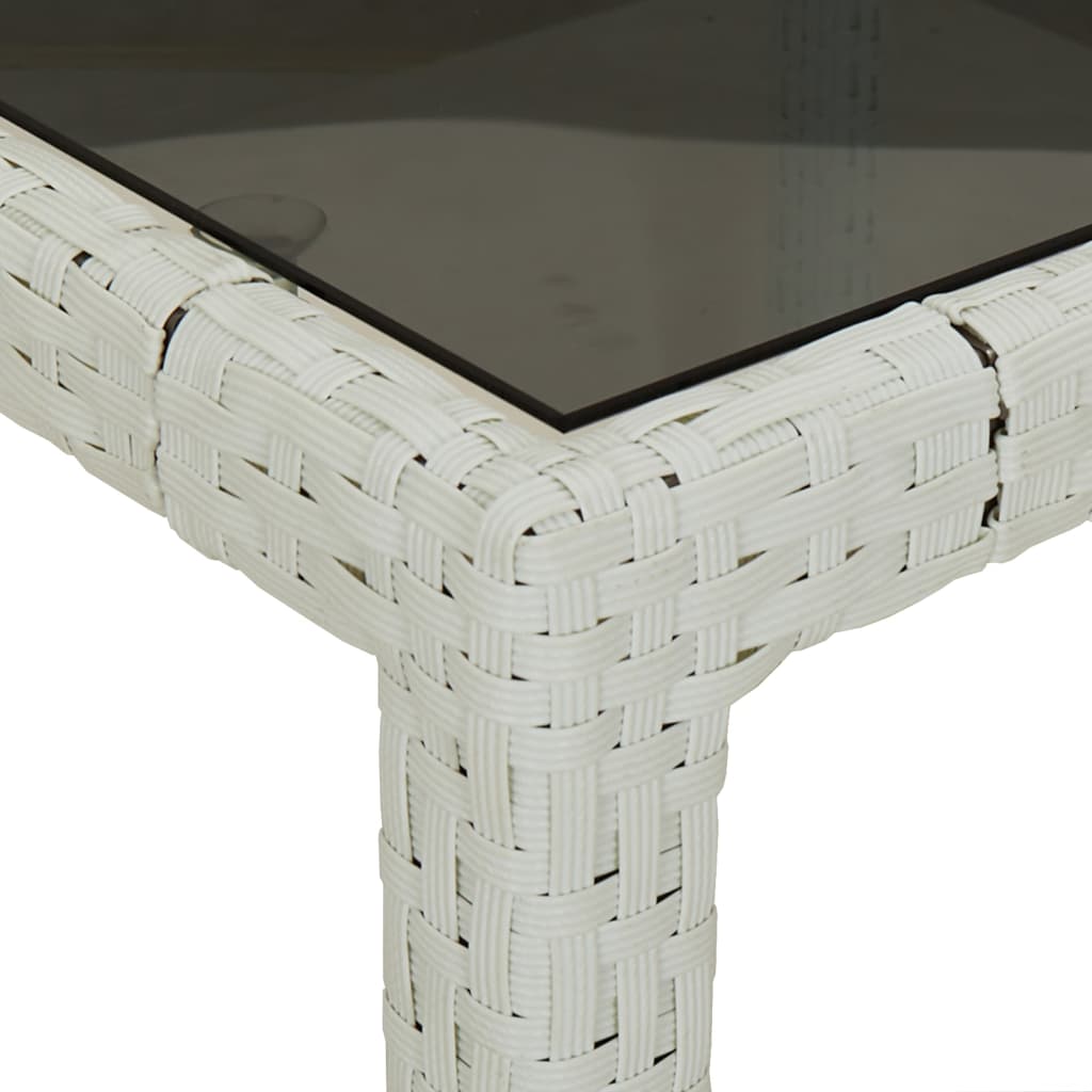 Hagebord 150X90X75 Cm Herdet Glass Og Polyrotting Hvit