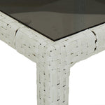 Hagebord 150X90X75 Cm Herdet Glass Og Polyrotting Hvit