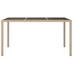 Hagebord 150X90X75 Cm Herdet Glass Og Polyrotting Beige