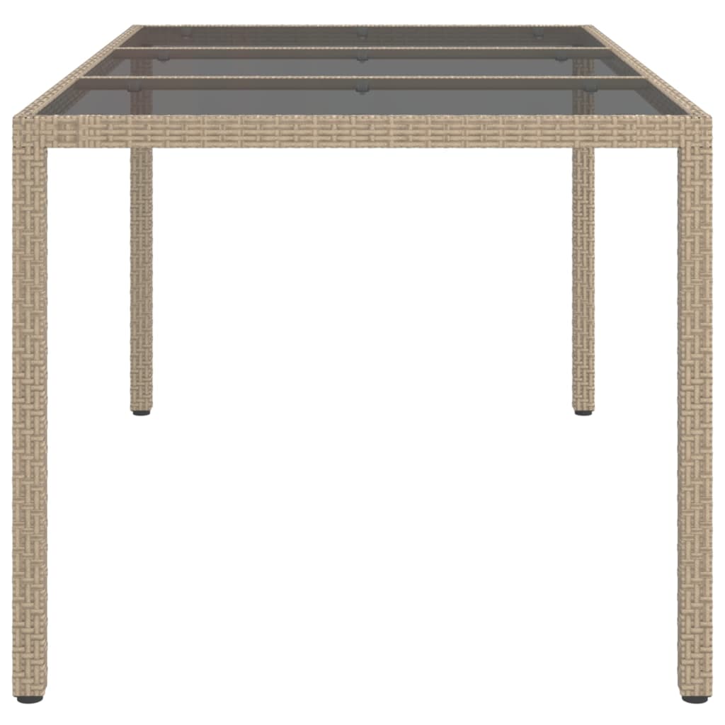 Hagebord 150X90X75 Cm Herdet Glass Og Polyrotting Beige