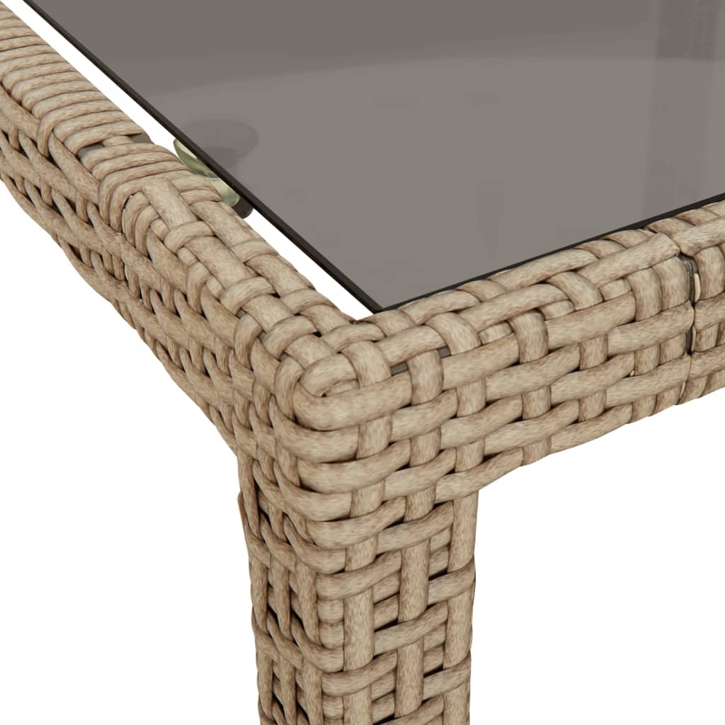 Hagebord 150X90X75 Cm Herdet Glass Og Polyrotting Beige