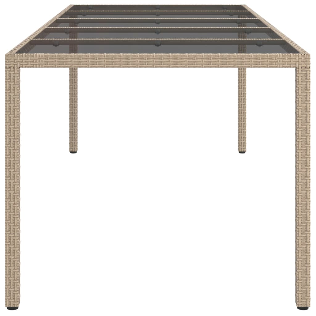 Hagebord 250X100X75 Cm Herdet Glass Og Polyrotting Beige